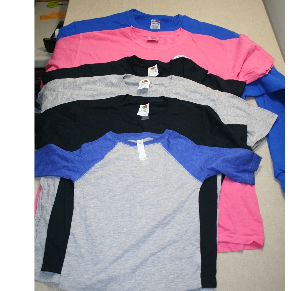 Lot of 6 Blank T-Shirts Comfort Colors Fruit of the Loom Jerzees Multi Size New